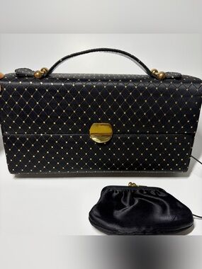 Rare 1950s Bobbie Jerome Satin Travel Vanity Cosmetic Carry-All Box Purse